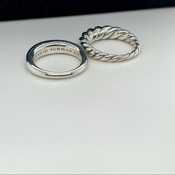 David Yurman Jewelry - New David Yurman Pure Form Set Of 2 Two Rings Sterling Silver 925 Size 6.5